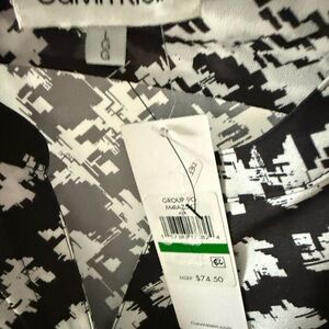 Calvin Klein Black and White Geometric Print Top